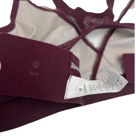 Lululemon Awake to Lace Bra Garnet / Barely Beige 34C - Picture 6 of 9
